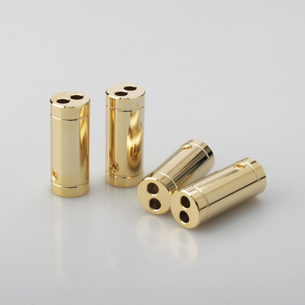 Audio Splitter Y - 4개 크롬/금도금 스피커 케이블 오디오 케이블