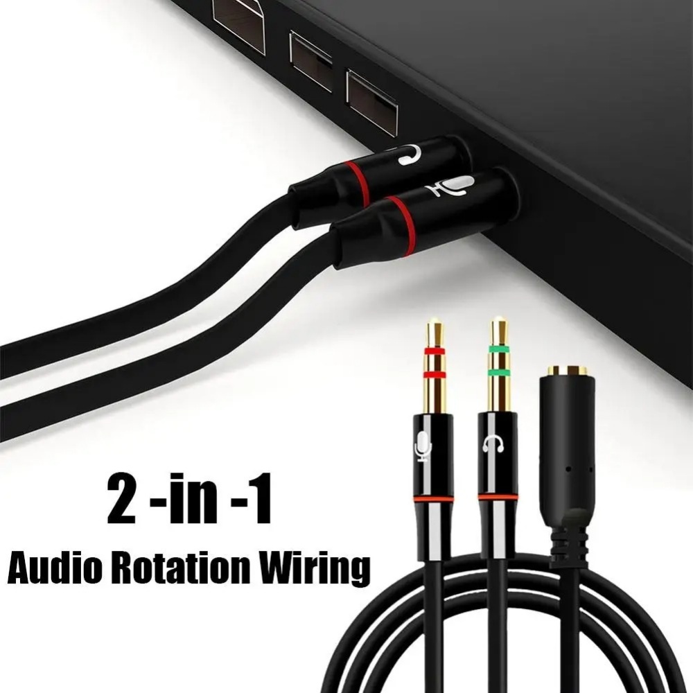 Audio Splitter Y - 3.5mm 헤드폰 마이크 오디오 스플리터 여성용