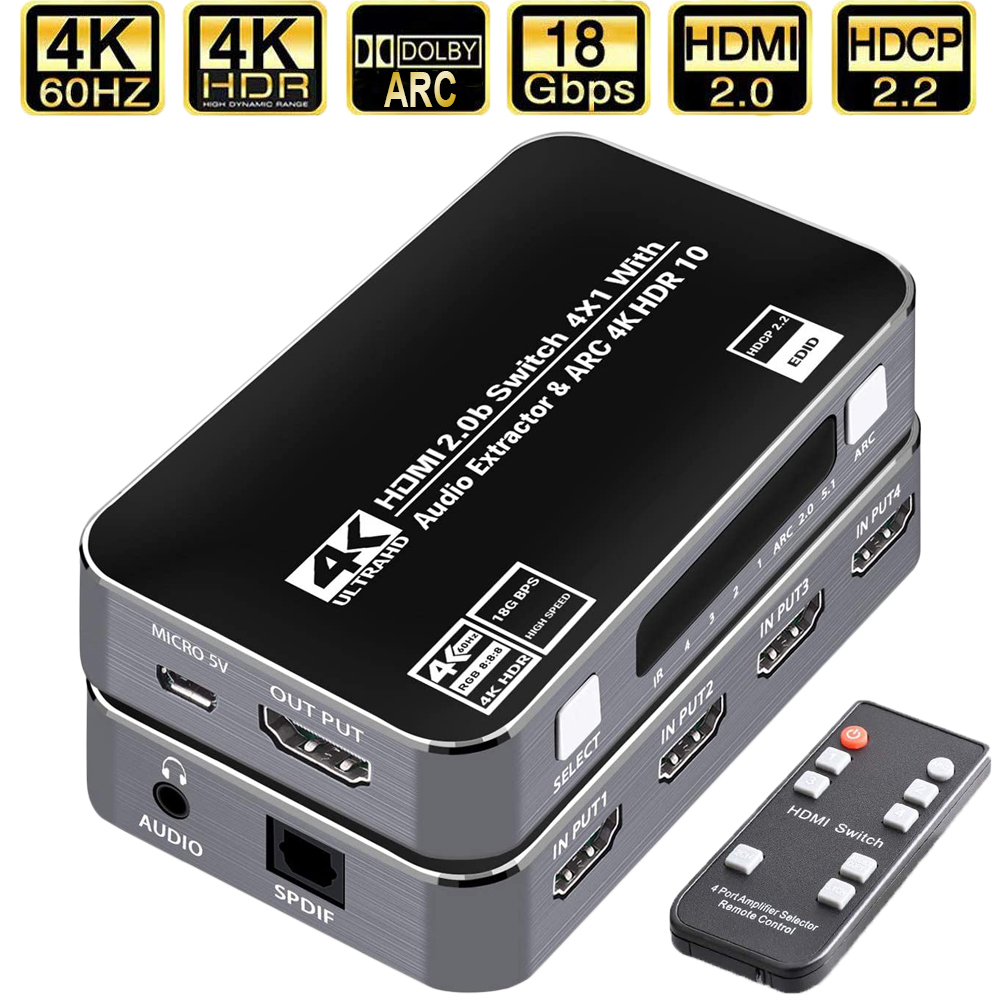 Earphone Splitter Jack - 60Hz 4K HDMI 스위치 HDR HDMI