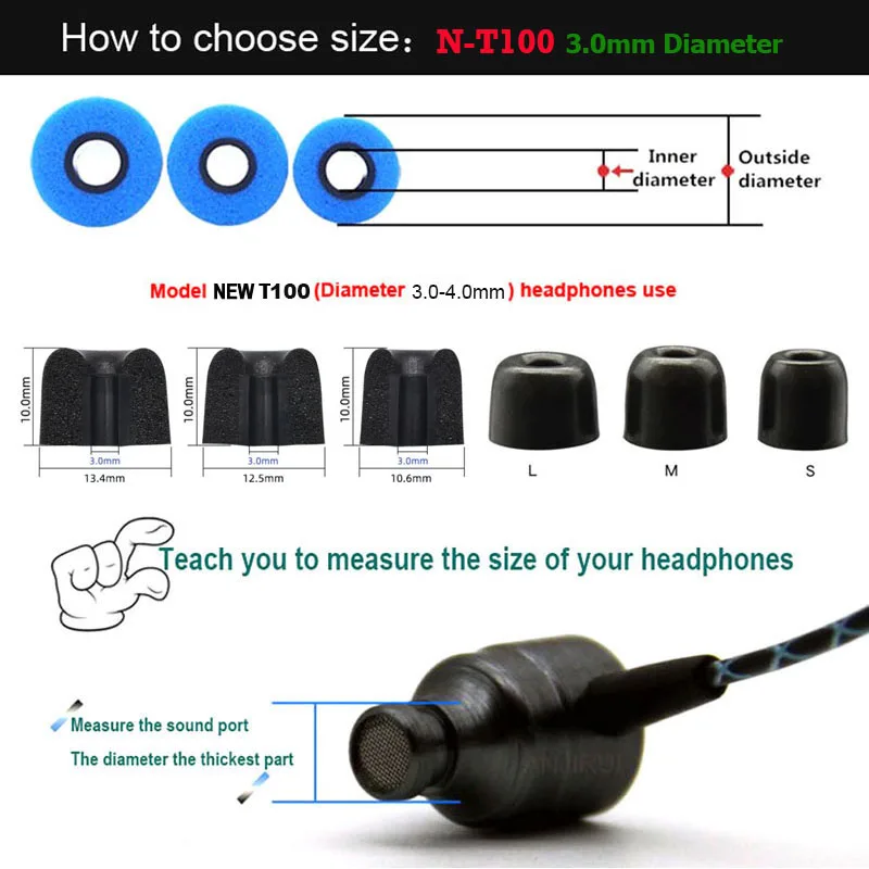 20쌍 ANJIRUI T100 메모리 폼 이어 팁 Sh - Earphone Foam Tip 리뷰 및 가격