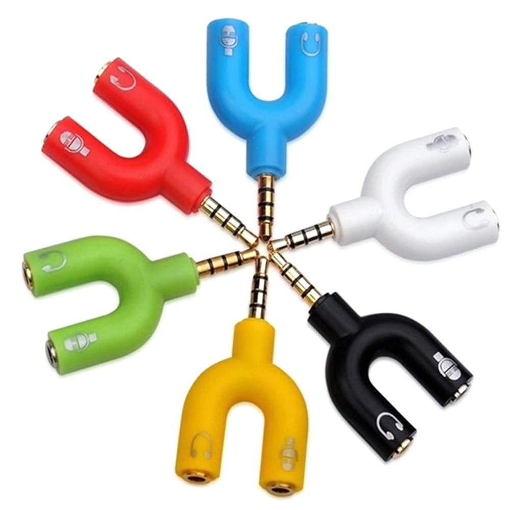 1PC 듀얼 3.5MM U 형 어댑터 헤드폰 플러그 오 - Earphone Splitter Jack 리뷰 및 가격