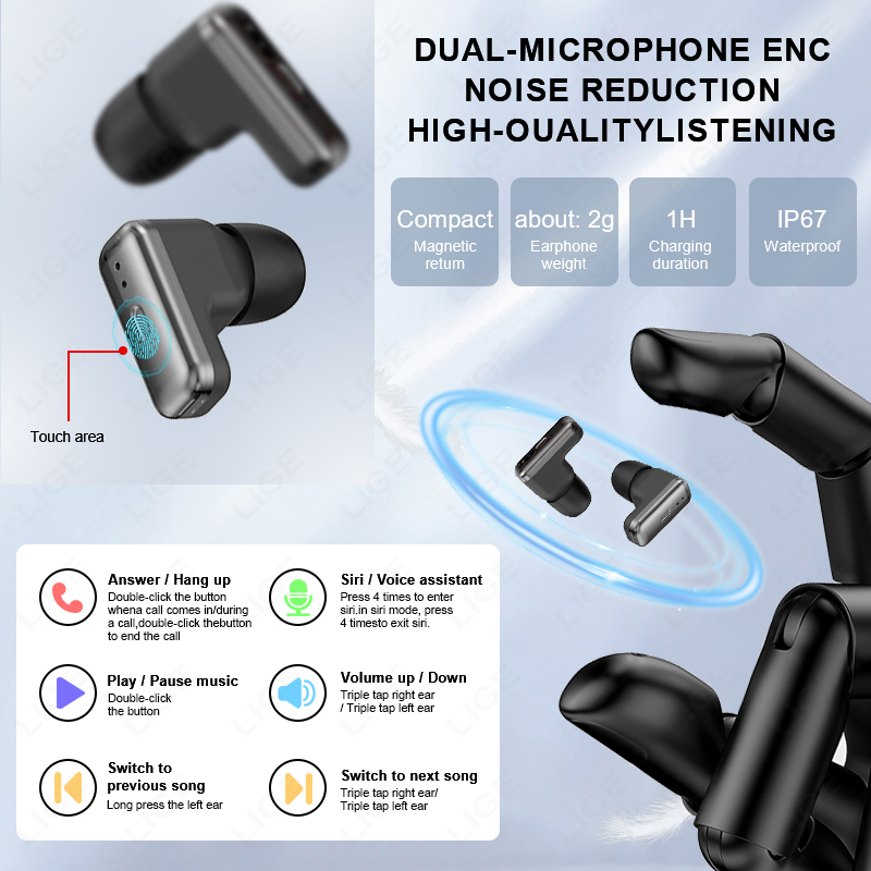 새로운 스마트워치, TWS 무선 이어버드 내장, BT  - Wireless Earbuds Tws 리뷰 및 가격